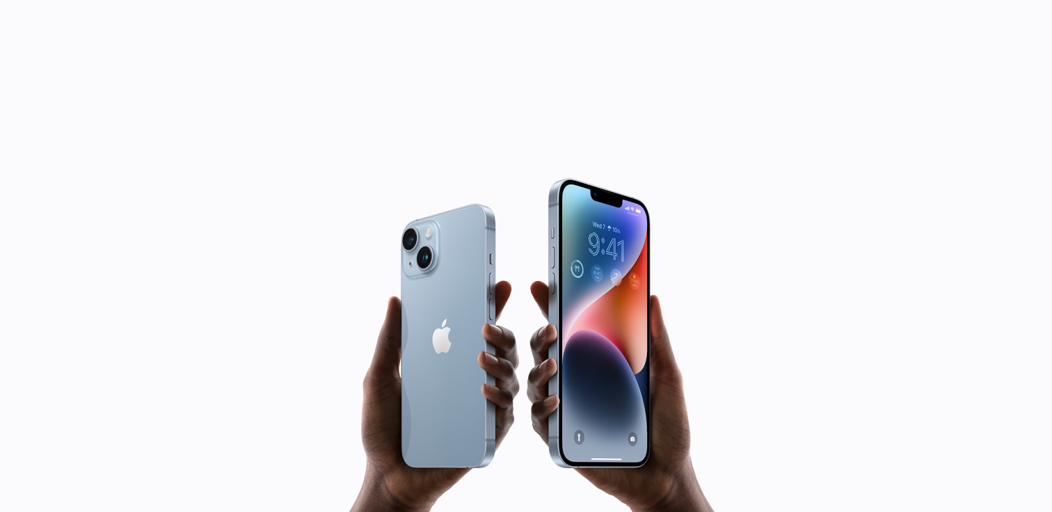 The image show the iPhone 14 and iPhone 14 Pro